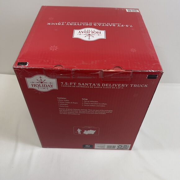 Santa's Delivery Truck Squirl & Sack 7.5 Foot Air blown Inflatables Holiday Time - Picture 9 of 11